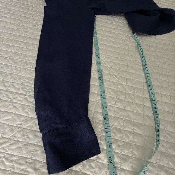 Abigail Zwaans Palm Beach 100% Linen Button-Up Shirt In Marine Blue Size S - Picture 9 of 9